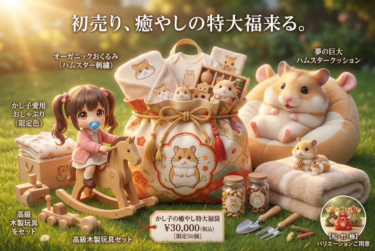 Luxury Fukubukuro (Lucky Bag) Advertisement Key Visual Prompt - AI Prompt