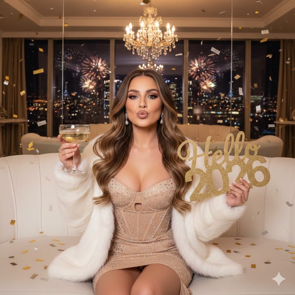 Luxury New Year's Eve Portrait with Props