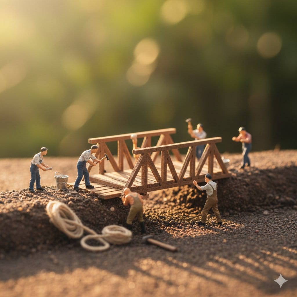 Macro Photography of Tiny Restoration Workers