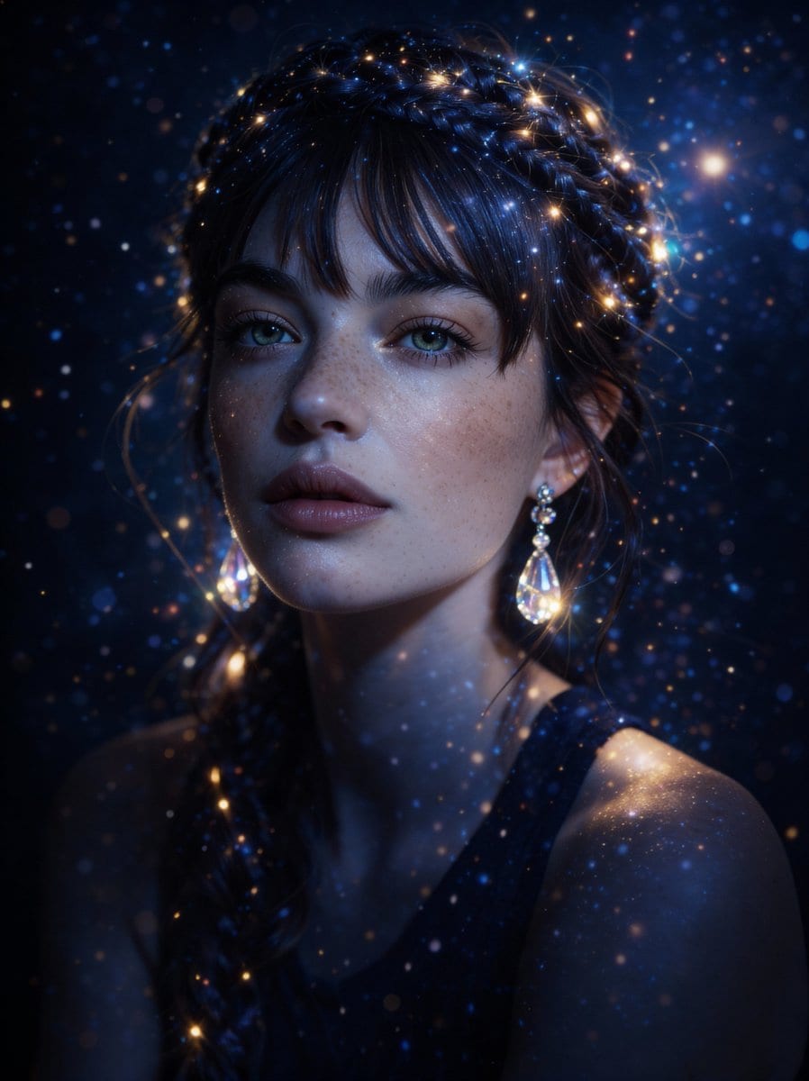 Magical Cinematic Portrait with Bioluminescent Light