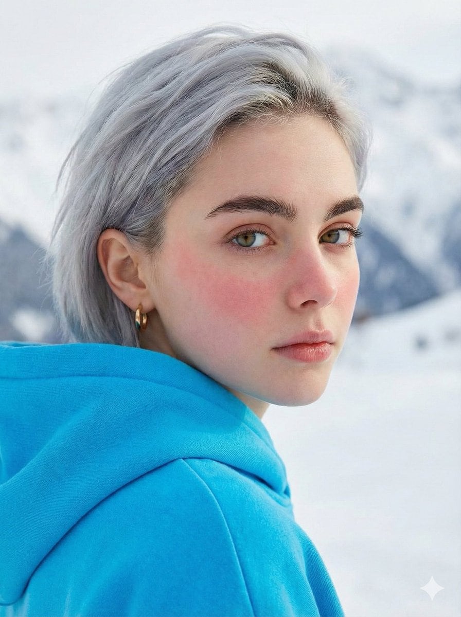 Melancholic Portrait with Rosy Cheeks