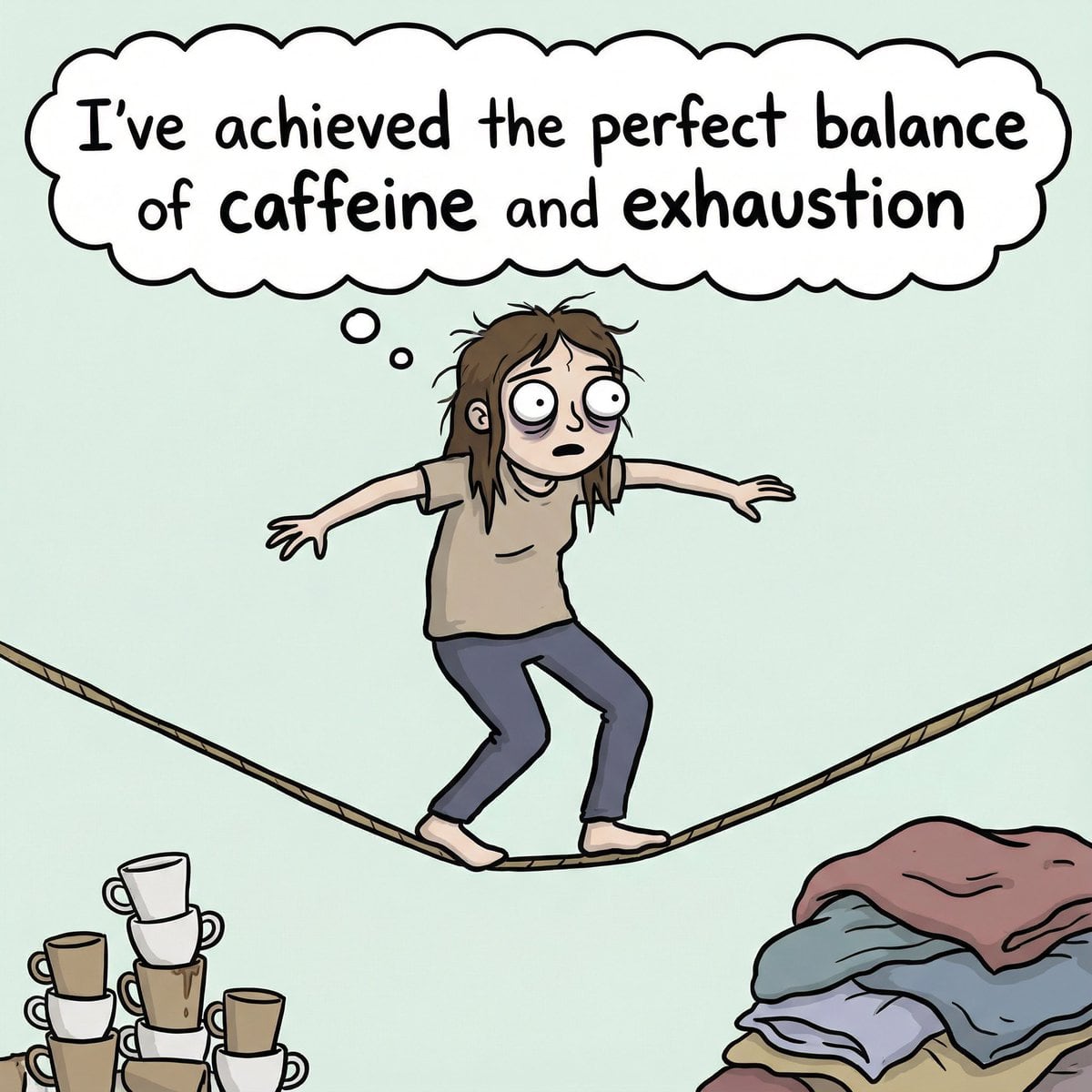 Meme Generation Prompt for Caffeine and Exhaustion