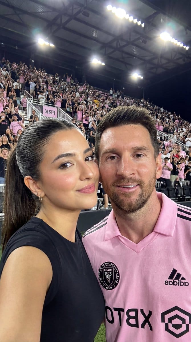 Messi and Influencer Stadium Selfie (Identity Locked)