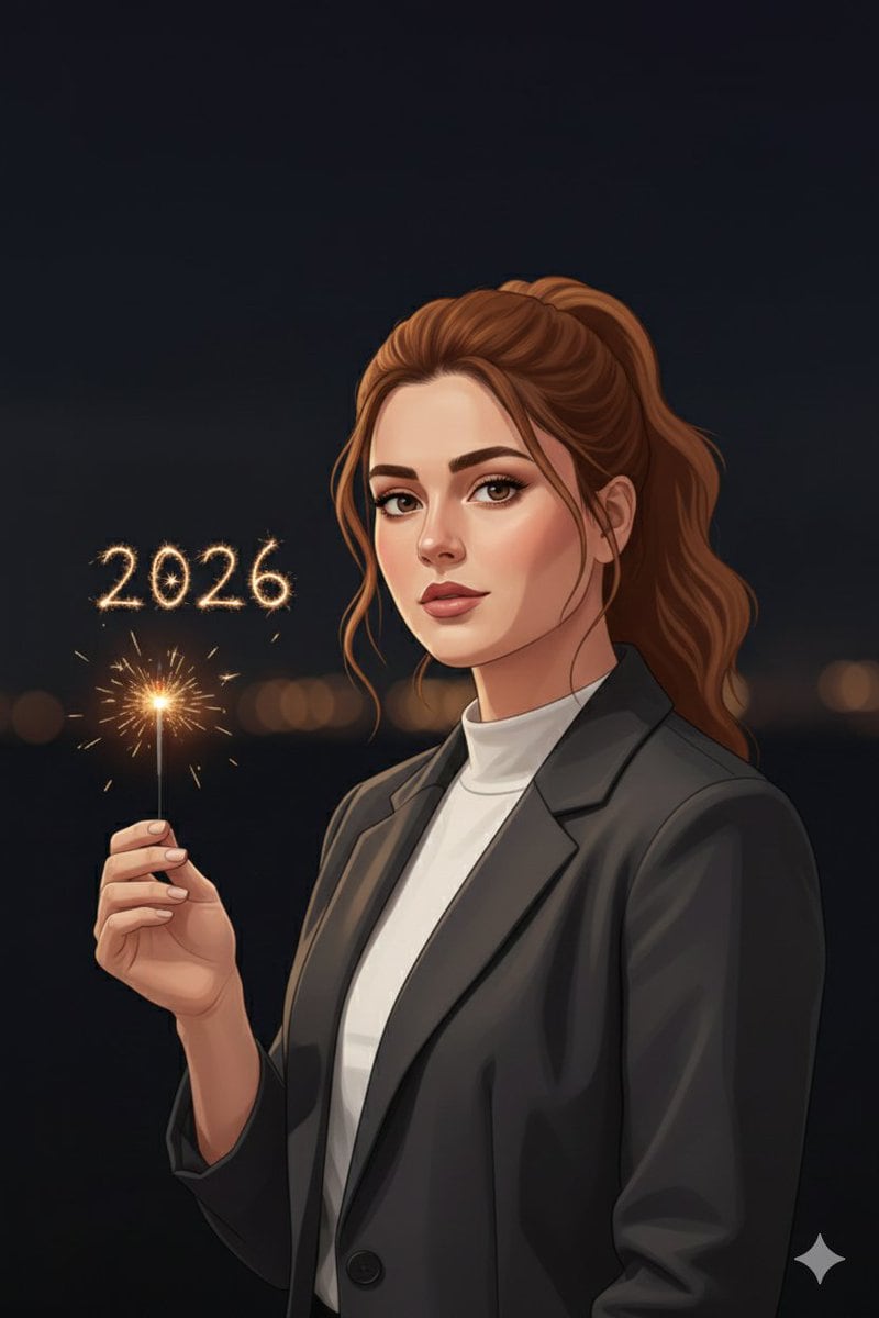 Minimal Cinematic New Year 2026 Portrait
