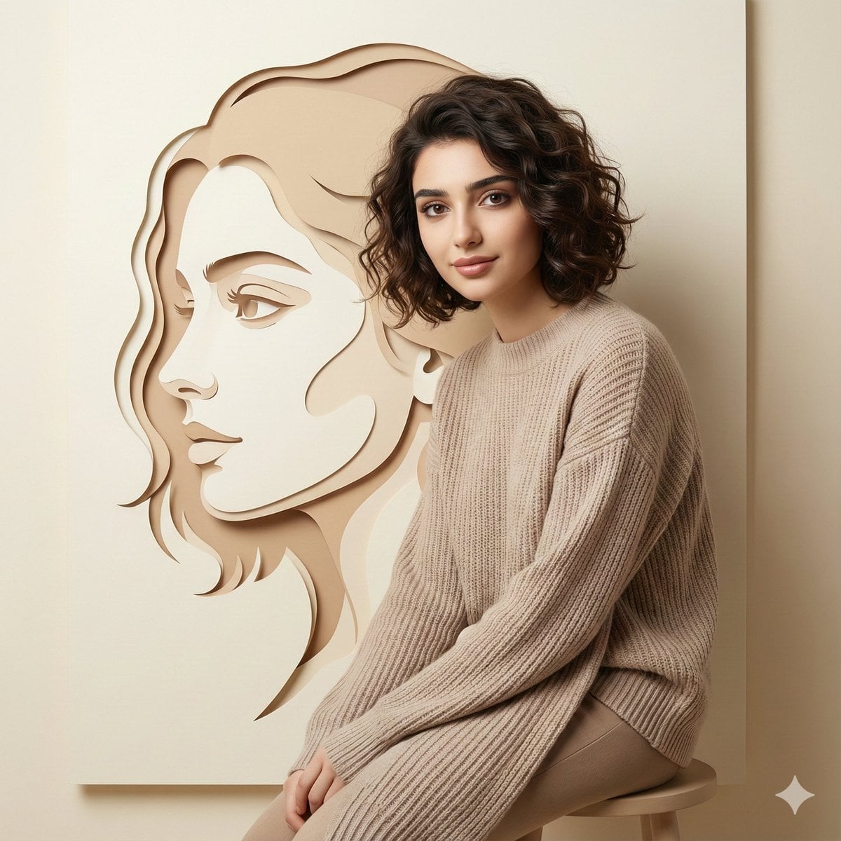 Minimalist Conceptual Dual-Identity Portrait Prompt