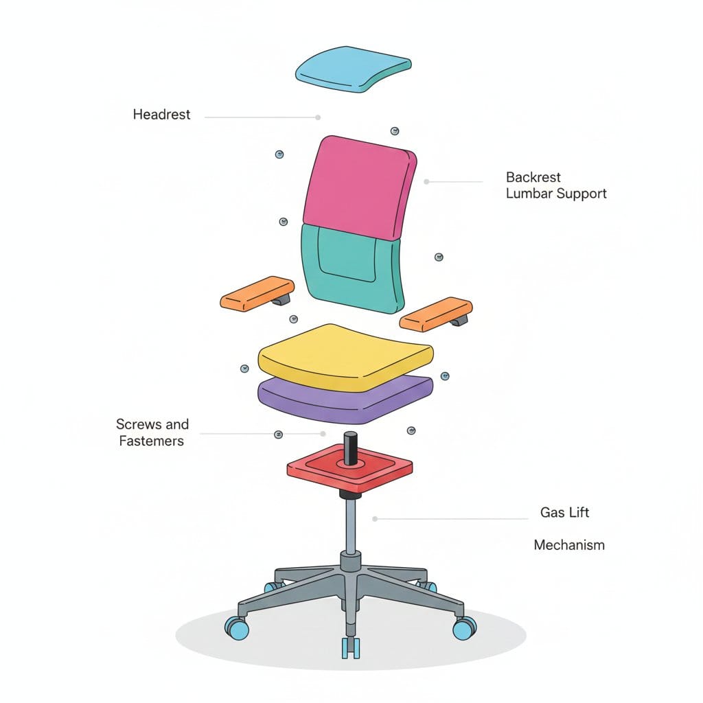 Minimalist Exploded View Industrial Design Diagram