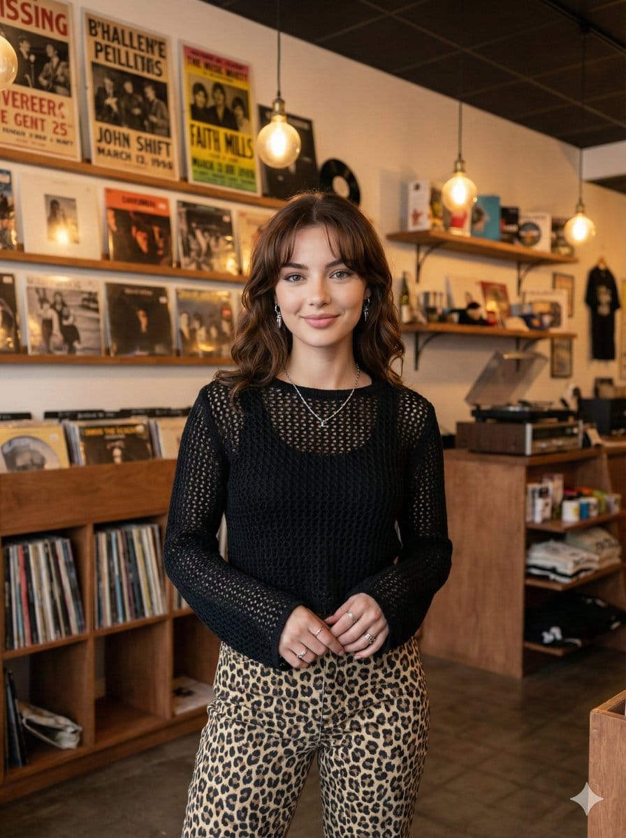 Modern Candid Portrait in a Record Store