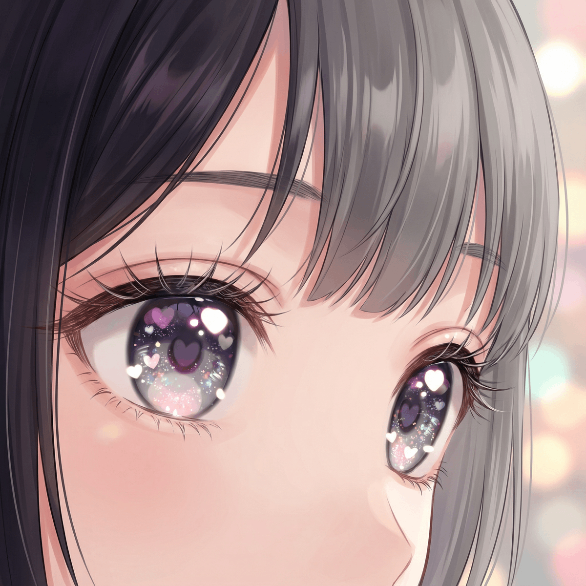 Modern Moe Anime Illustration of a Teenage Girl's Eyes