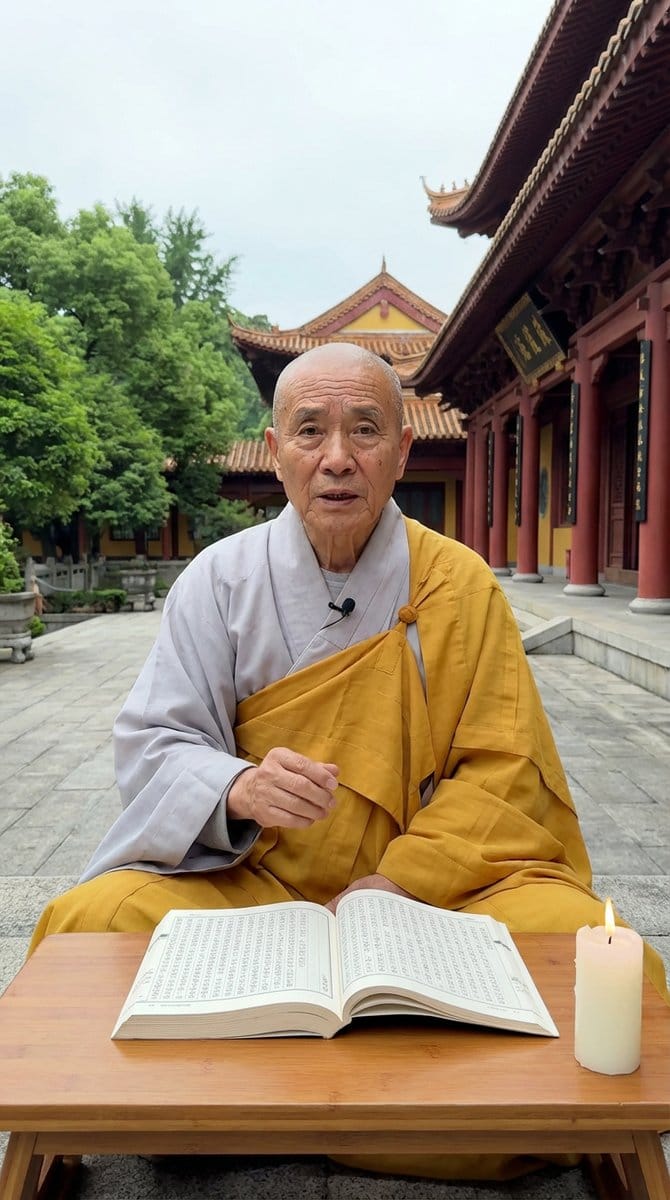 Monk Delivering Life Advice Video Still Prompt