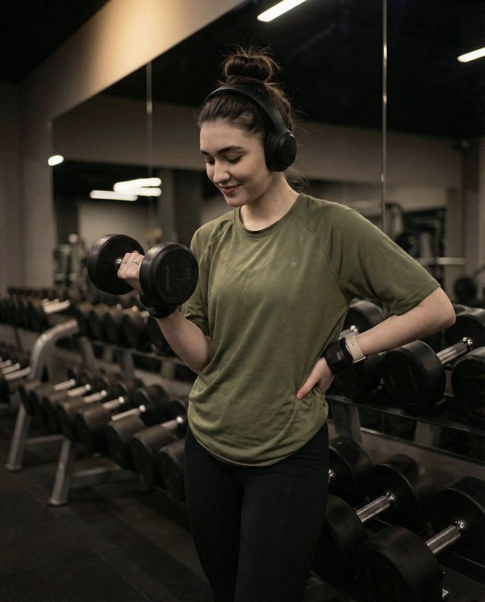 Moody Fitness Influencer Gym Portrait