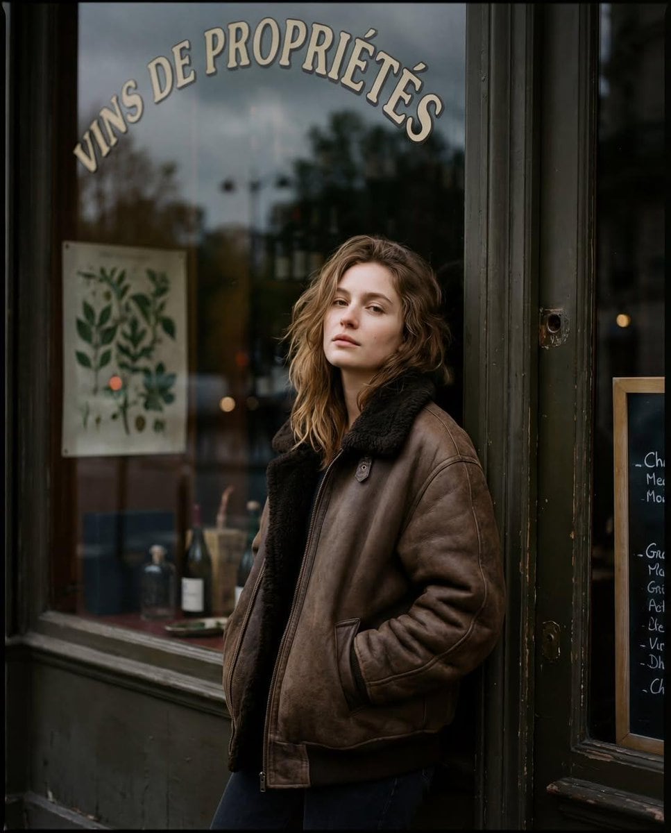 Moody Paris Street Editorial Portrait (Film Scan Aesthetic)