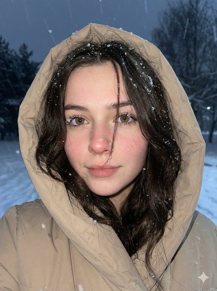 Moody Winter Close-Up Portrait Prompt