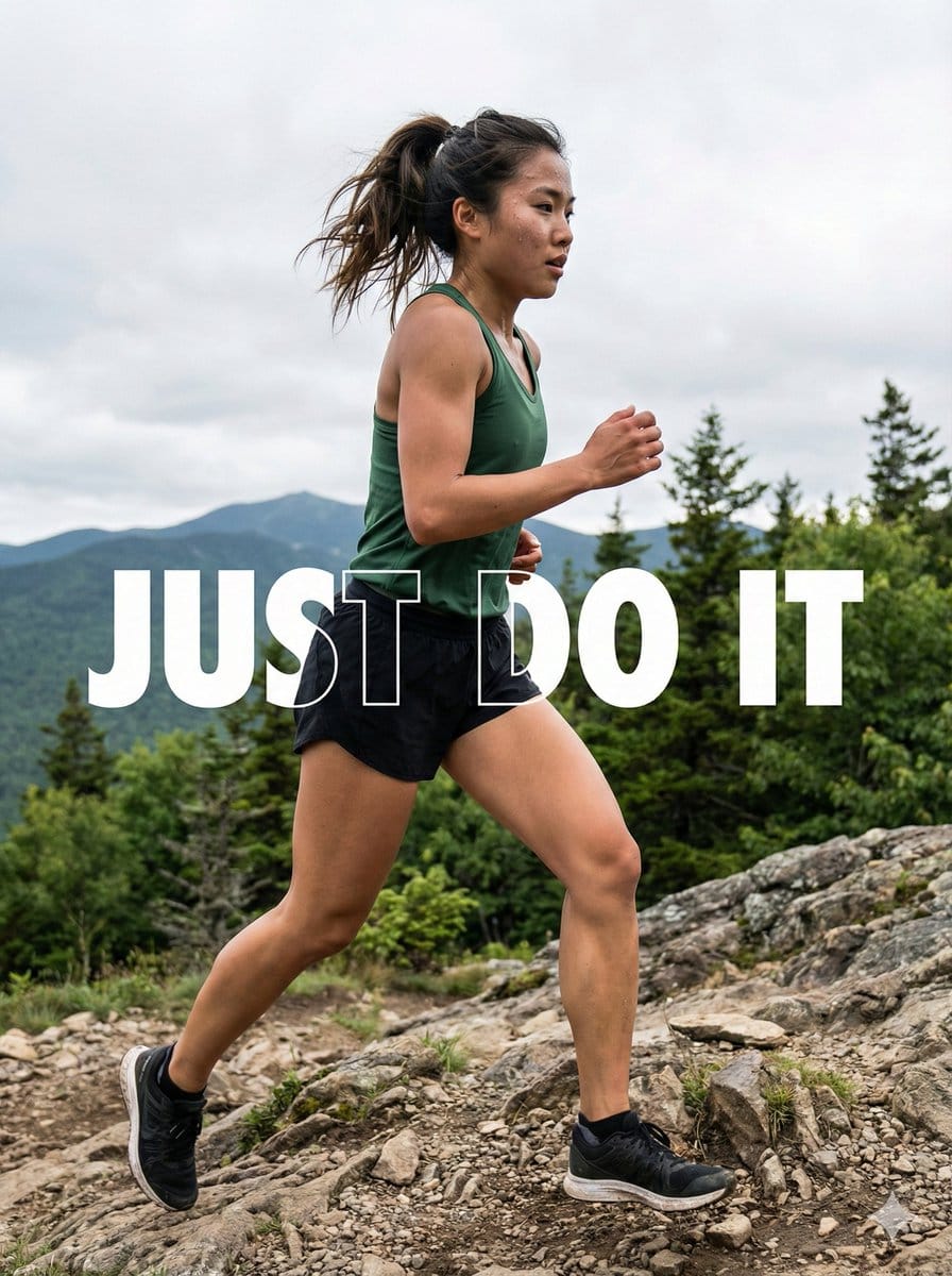Motivational Trail Running Action Shot Prompt