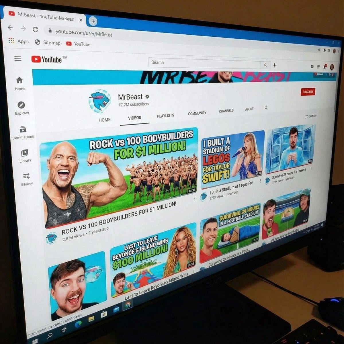 MrBeast-style YouTube channel redesign
