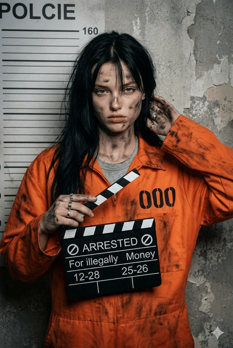 Mugshot Portrait with Custom Slate Text Prompt