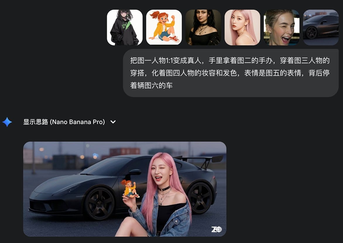 Multi-image fusion character transformation
