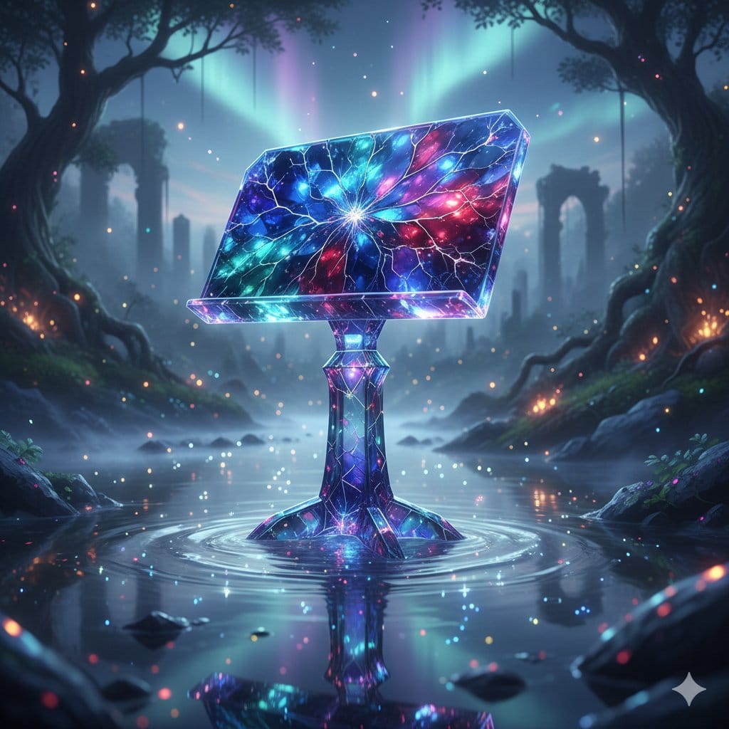 Mystical Crystal Music Stand Image Prompt