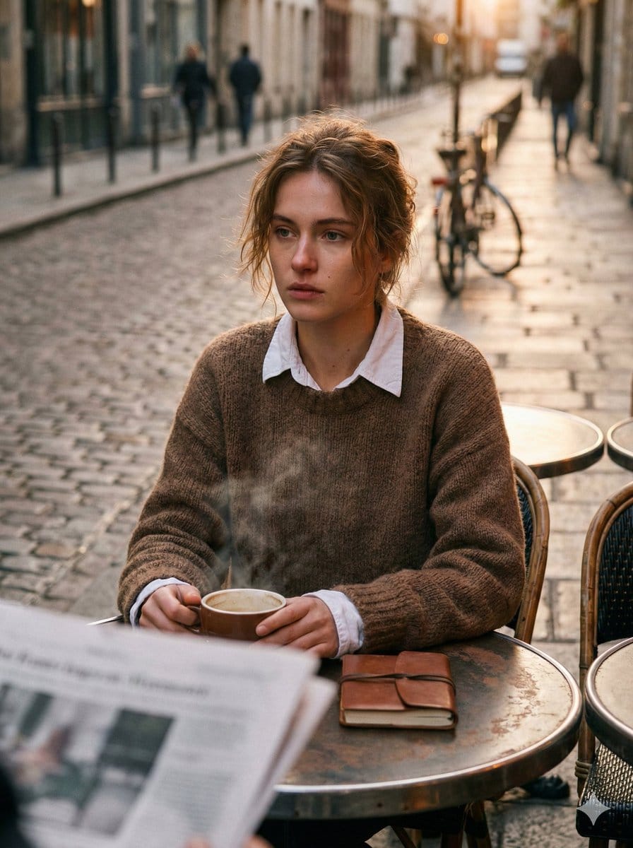 Nan Goldin Style Morning Café Portrait