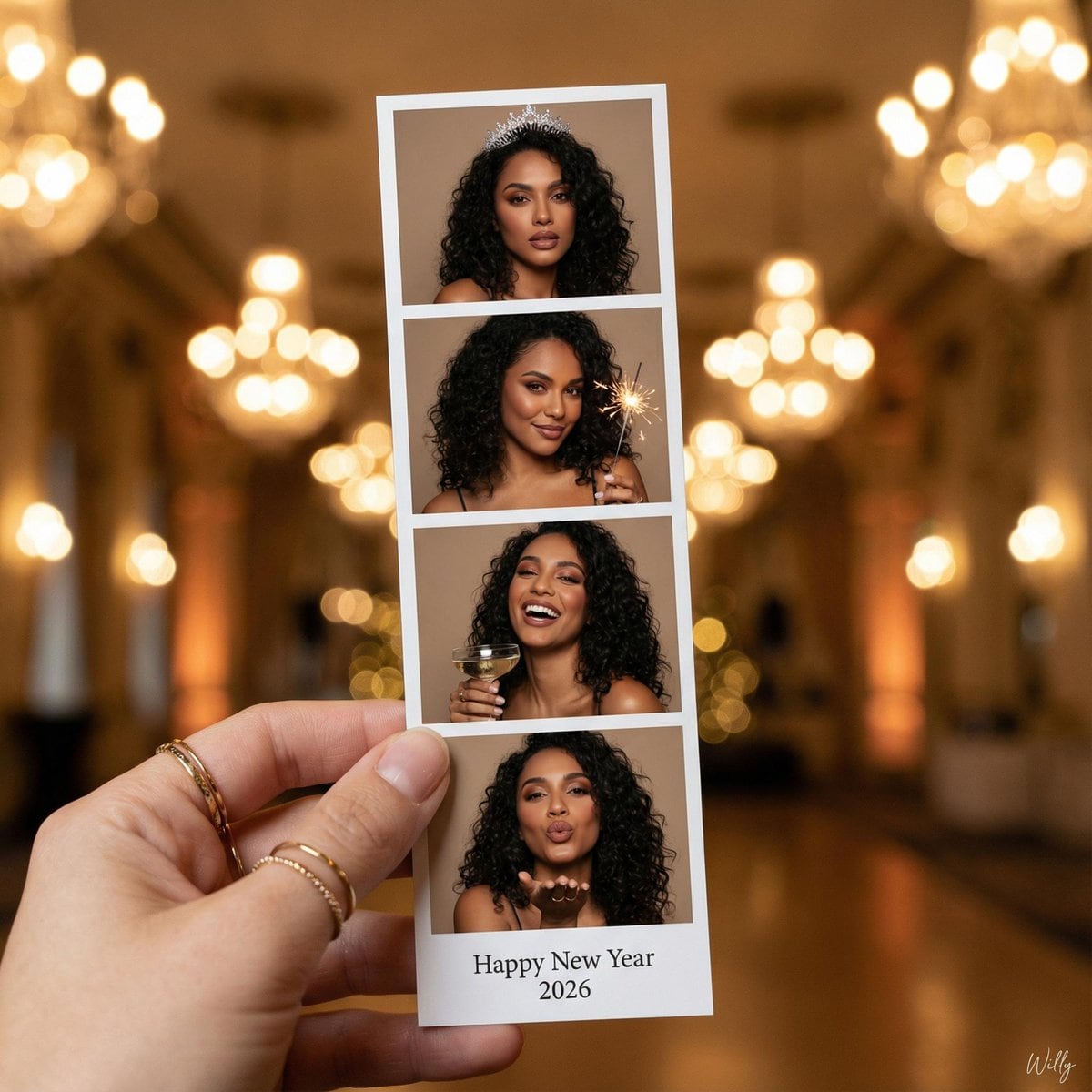 New Year Photo-Booth Strip Prompt with Face Consistency Lock (Firefly)