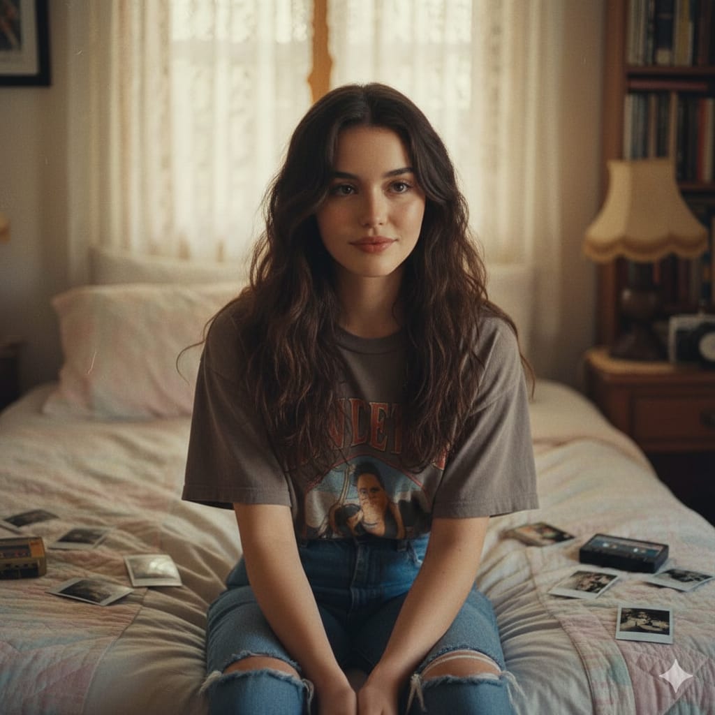 Nostalgic 1990s Bedroom Portrait