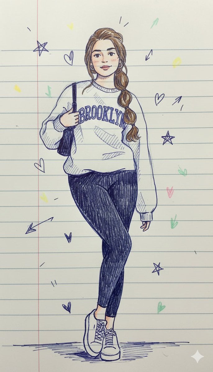 Notebook Pen Doodle Identity Preservation Prompt