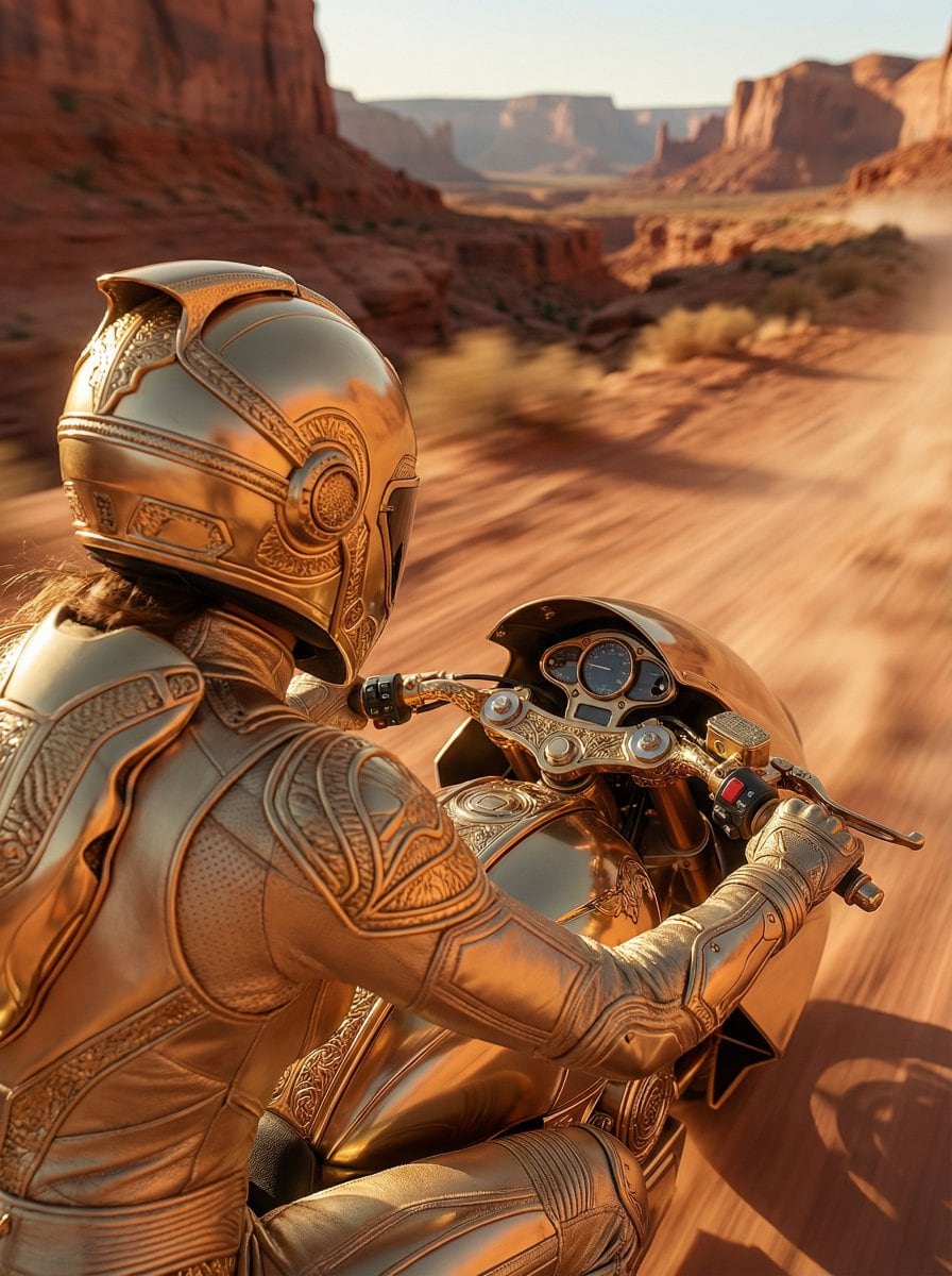 Over-the-Shoulder POV Motorbike Shot