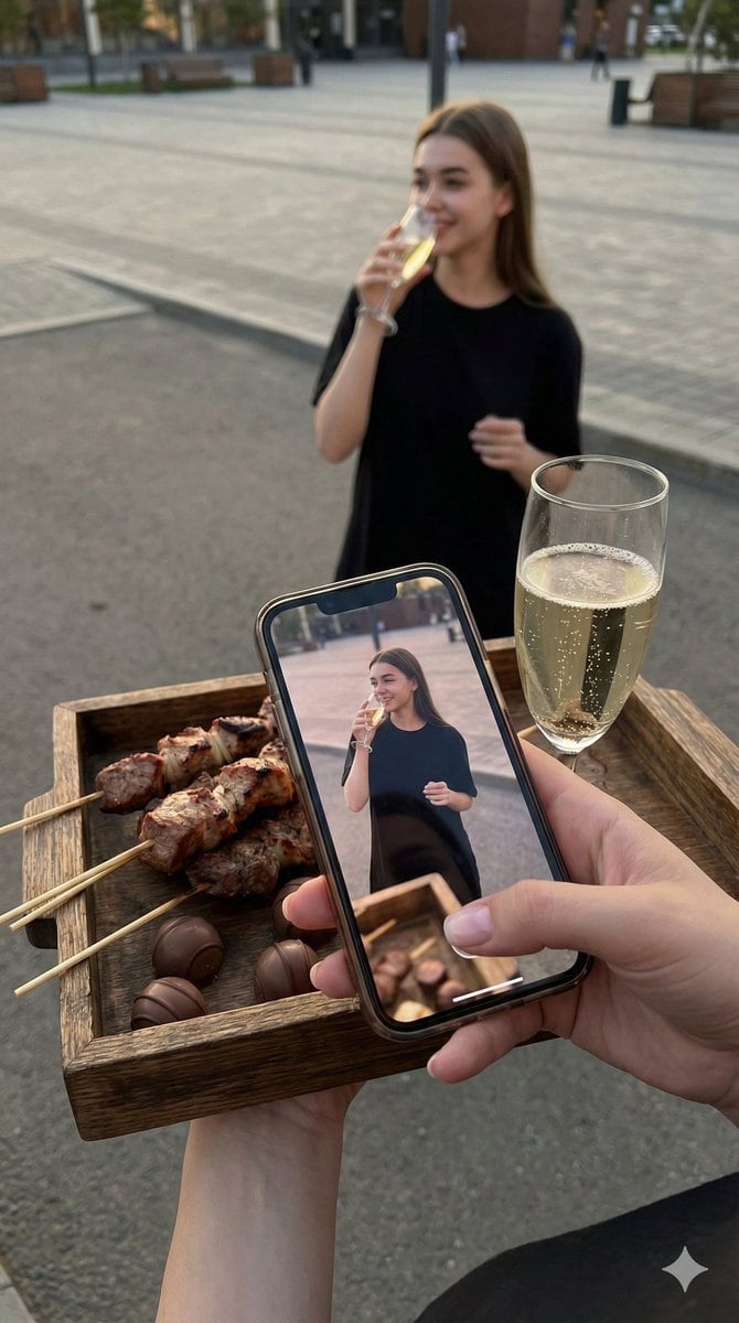 Overhead Smartphone Reflection Photo with Identity Lock