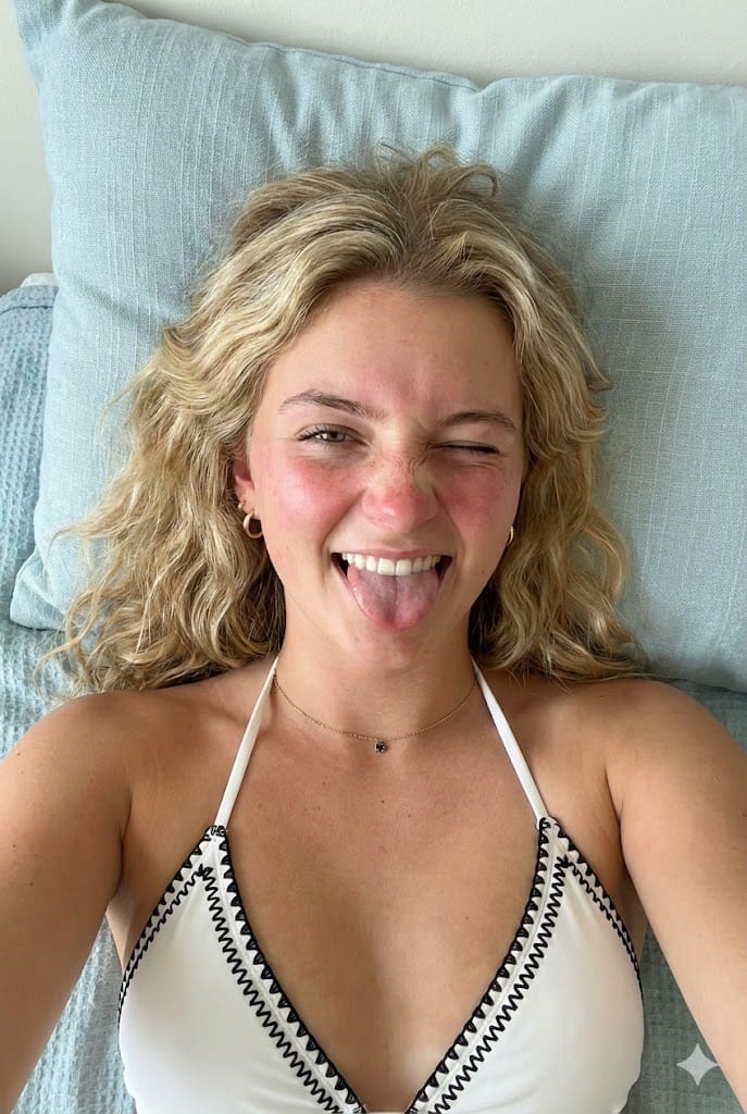 Overhead Winking Bikini Portrait Prompt