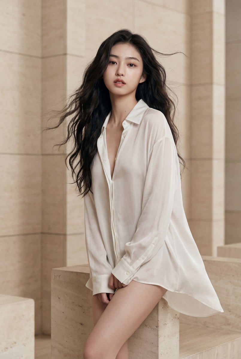 Oversized Shirt Fashion Editorial Prompt