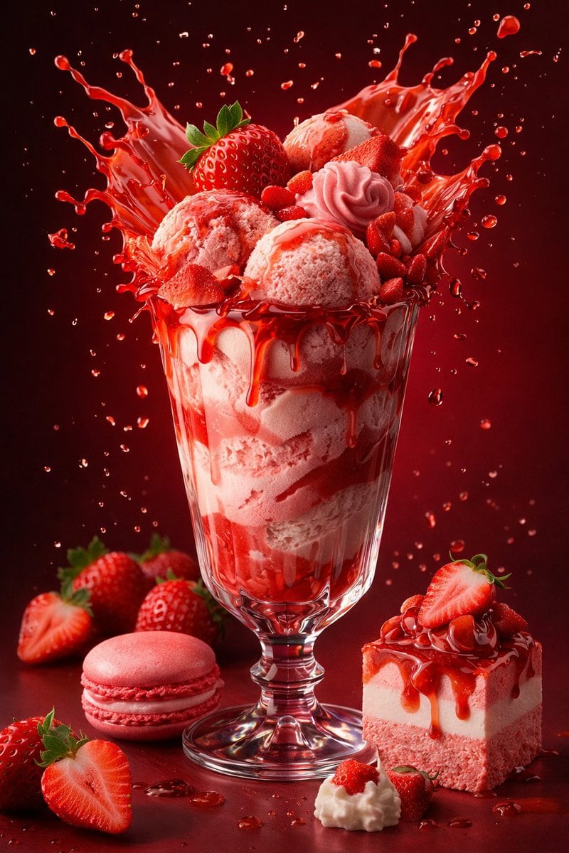 Parameterized Ice Cream Dessert Advertising Poster Prompt