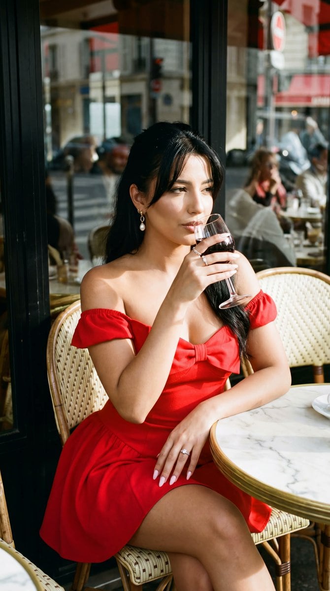 Parisian Cafe Editorial Portrait Prompt with Face Lock - AI Prompt