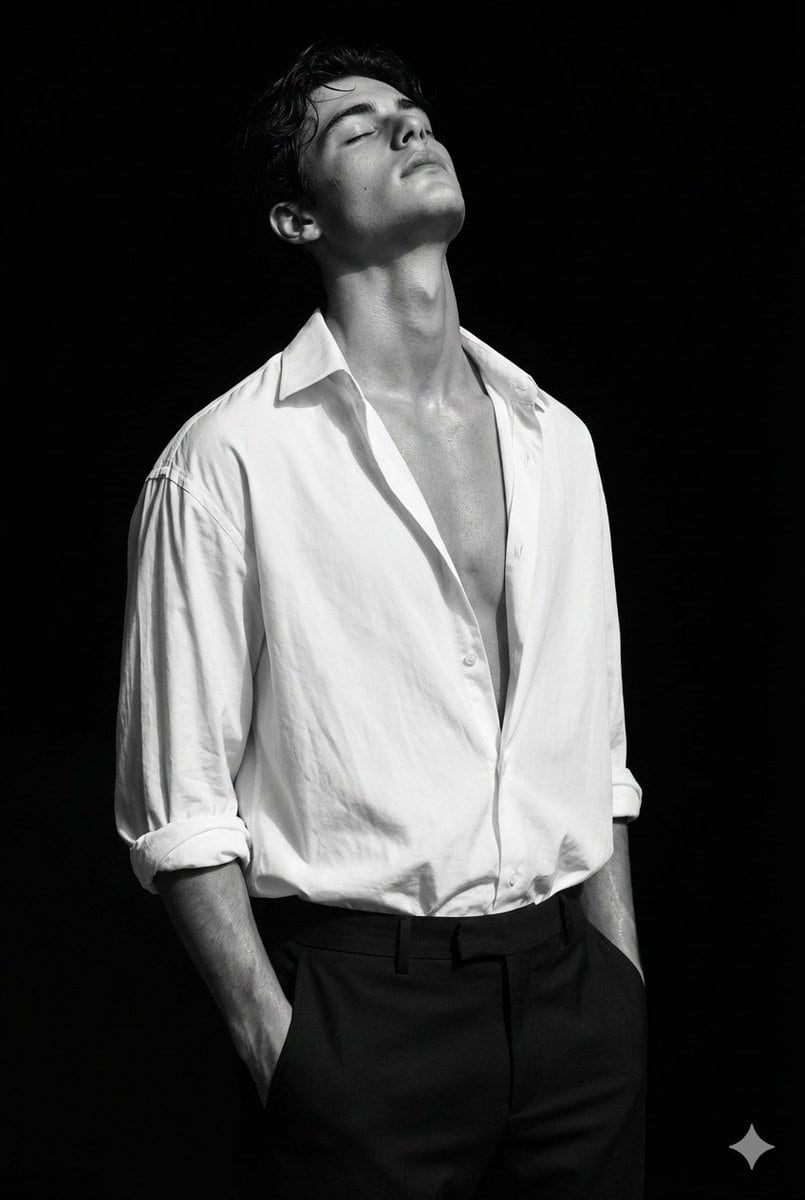 Peter Lindbergh Style Black and White Editorial Portrait