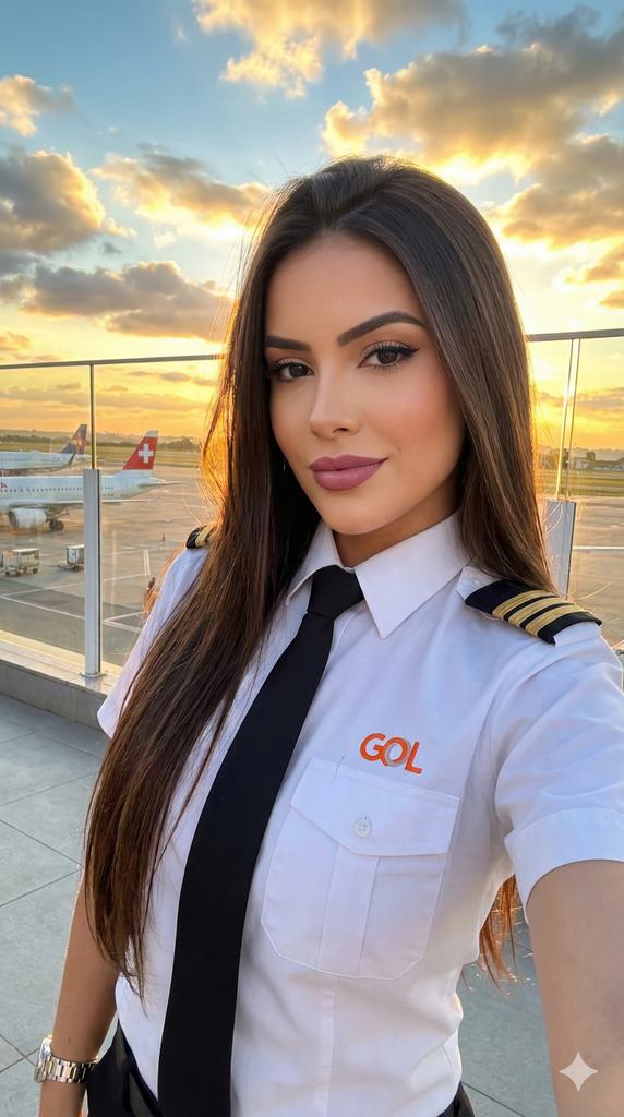 Photorealistic Female Pilot Selfie Prompt