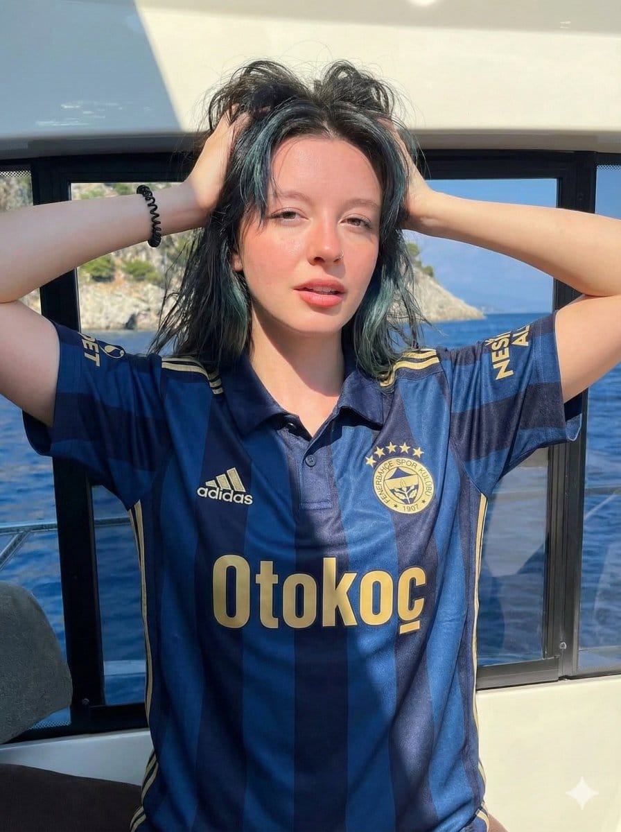 Photorealistic Fenerbahçe Jersey Portrait on a Yacht