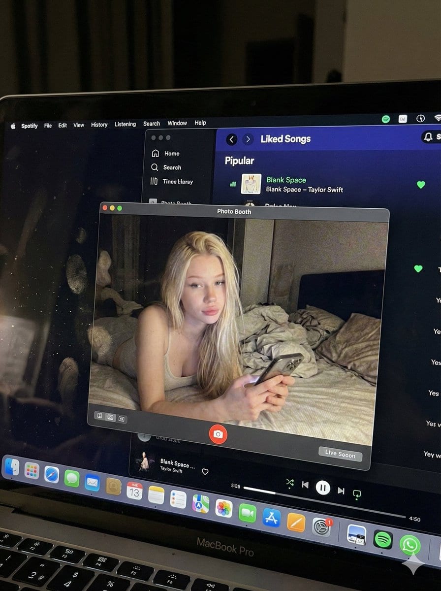 Photorealistic MacBook Screen POV Selfie Prompt