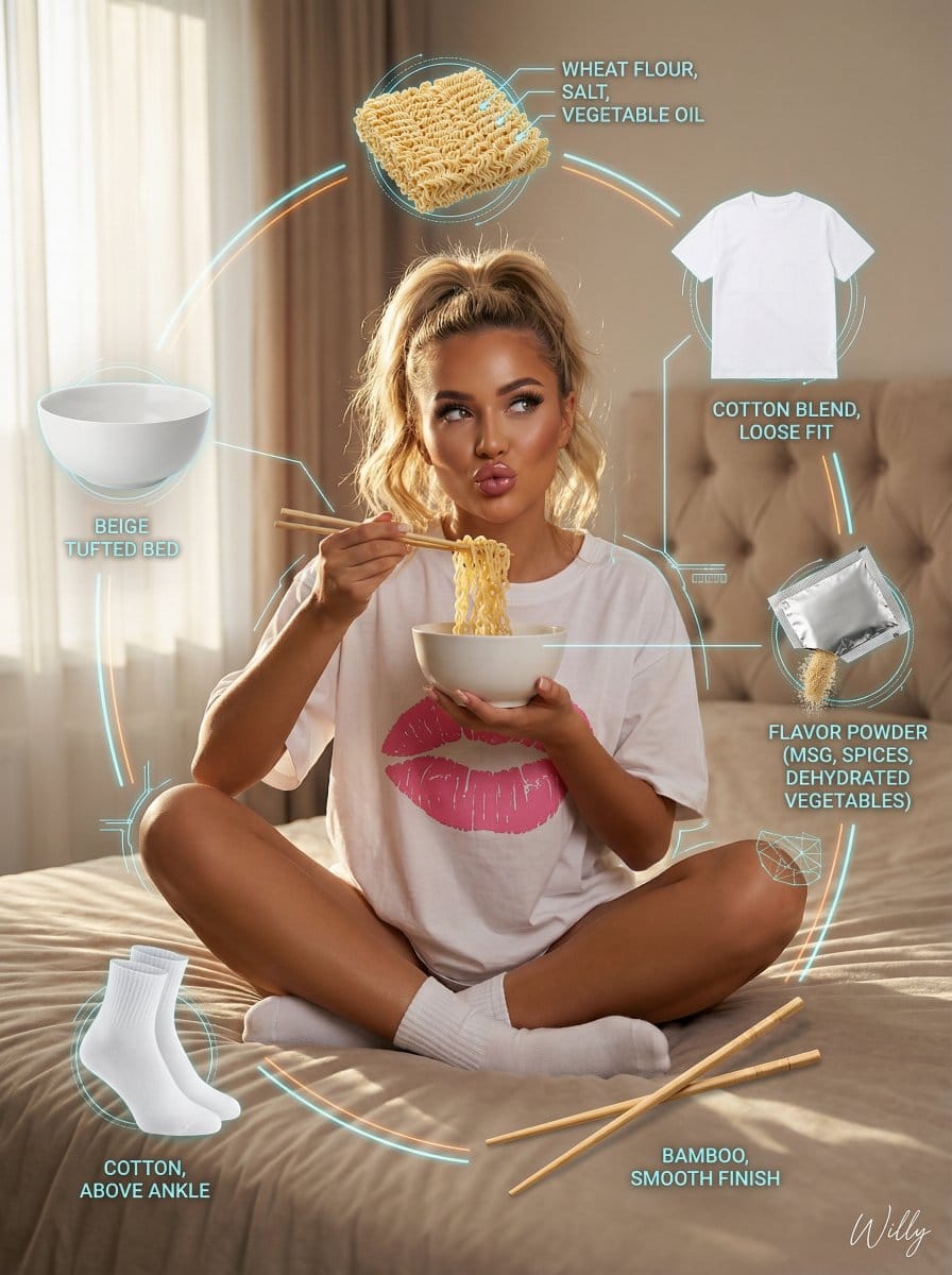 Photorealistic Product Anatomy Image Prompt (Instant Noodles)