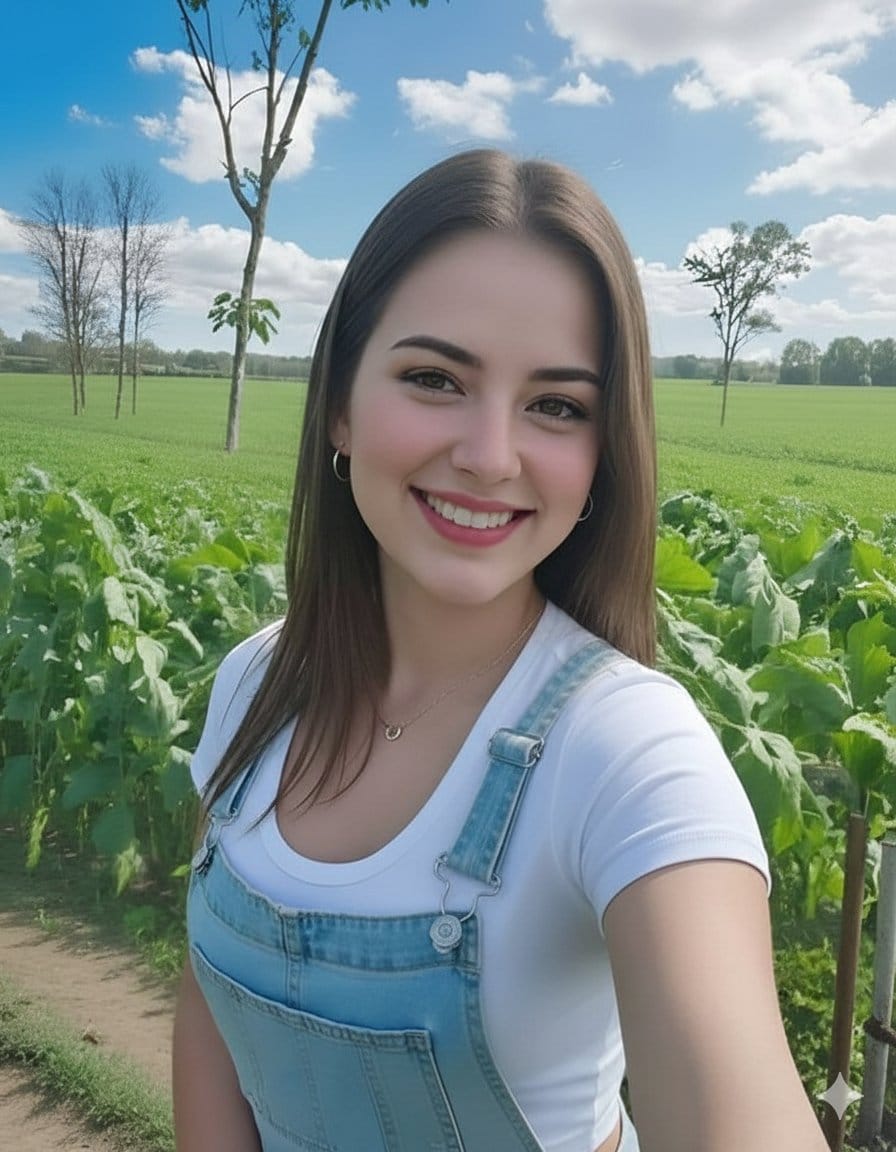Photorealistic Selfie in Agricultural Field