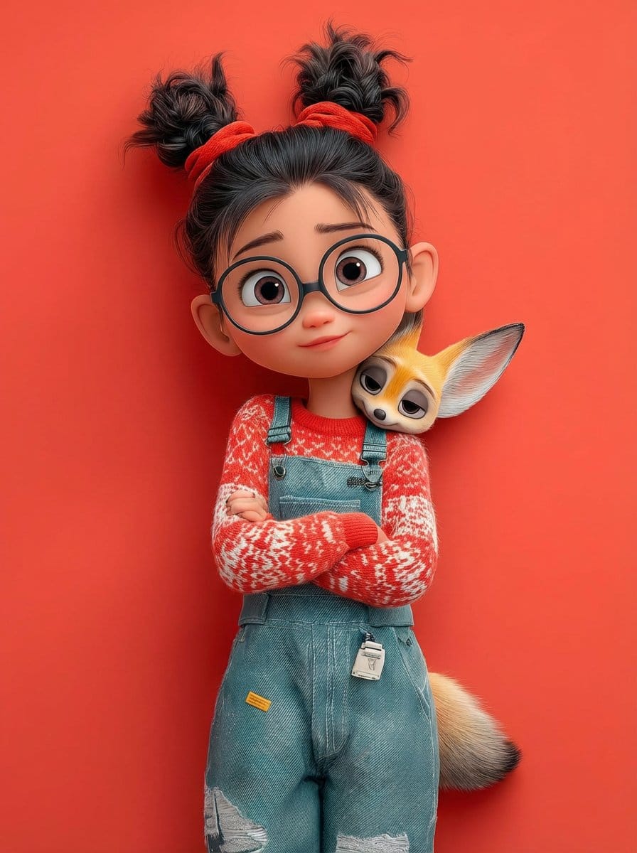 Pixar 3D Character Portrait with Fennec Fox