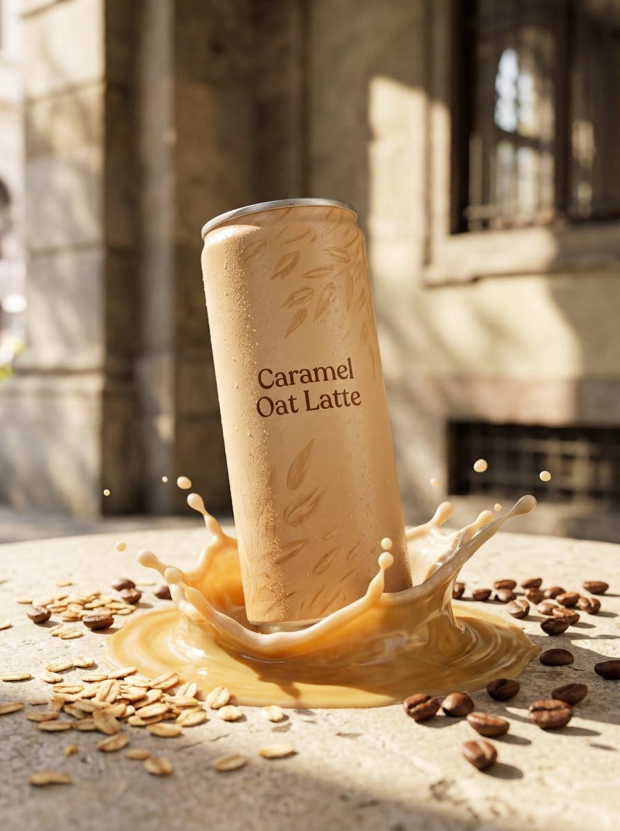 Premium Beverage Product Photography: Golden Peach Fizz