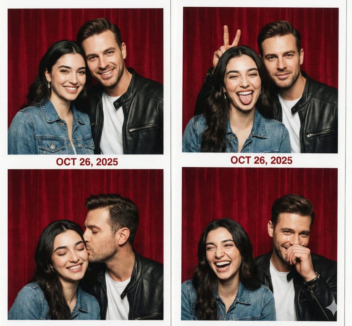 Retro Photo Booth Strip Prompt for a Couple