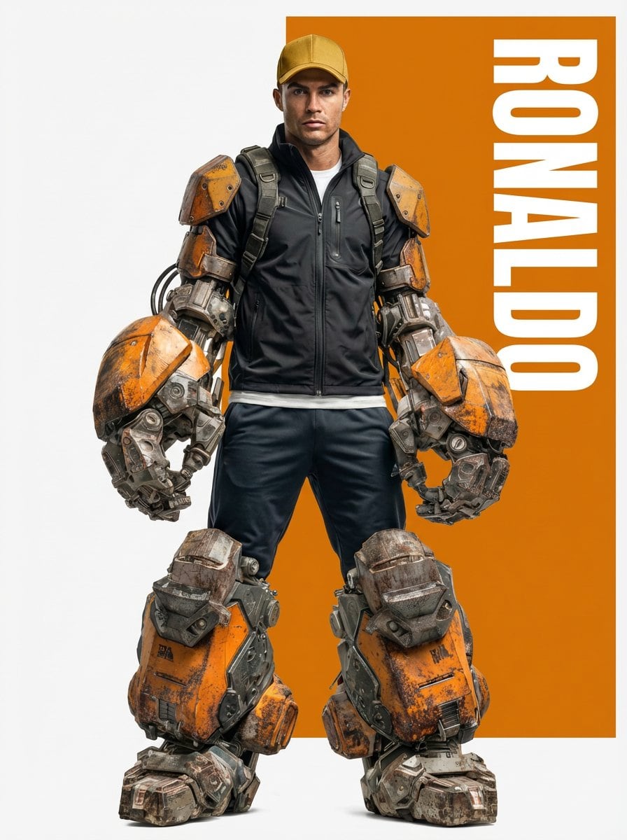 Ronaldo Futuristic Exoskeleton Portrait Prompt