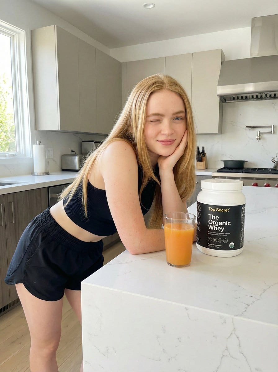 Sadie Sink Fitness Lifestyle Photo JSON Prompt