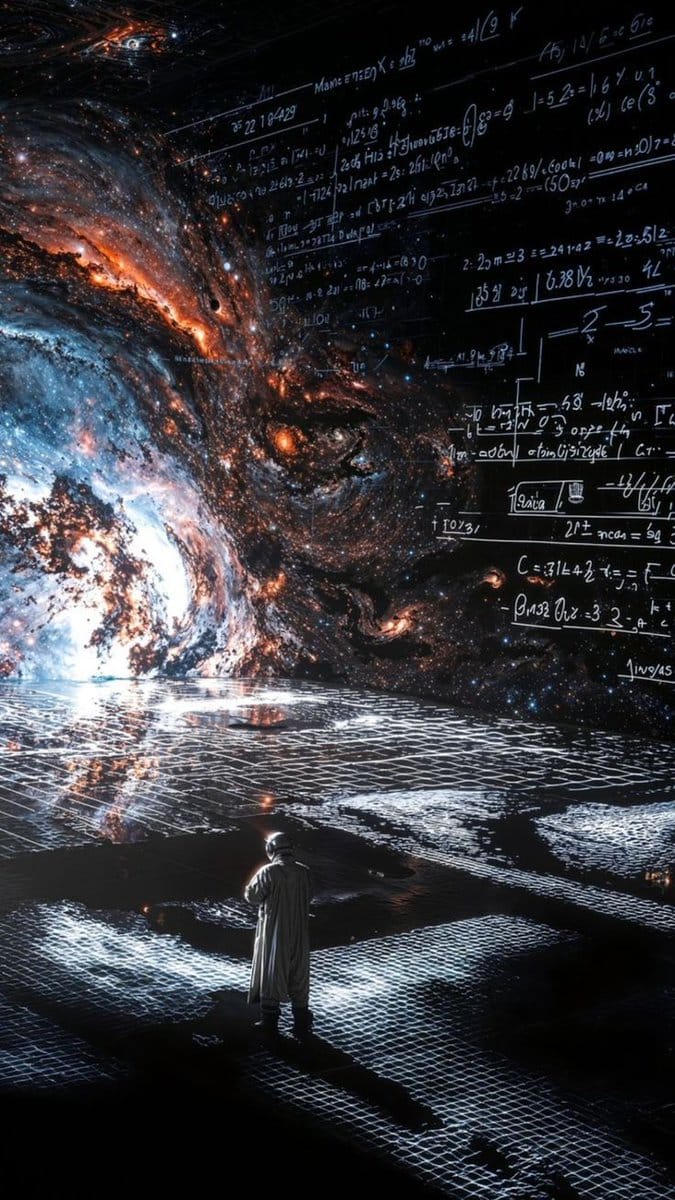 Sci-Fi Surrealism: Figure Against Cosmic Backdrop