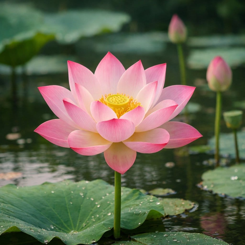 Simple Image Generation Prompt for a Lotus Scene