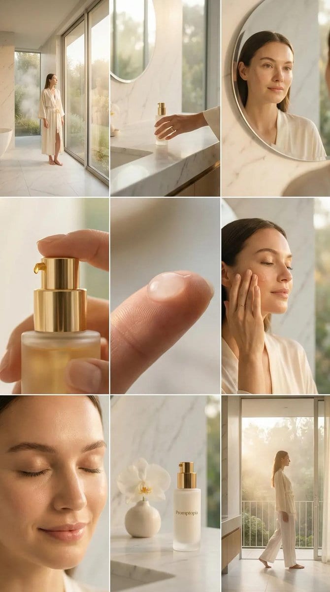 Skincare Editorial Photography Collage Prompt