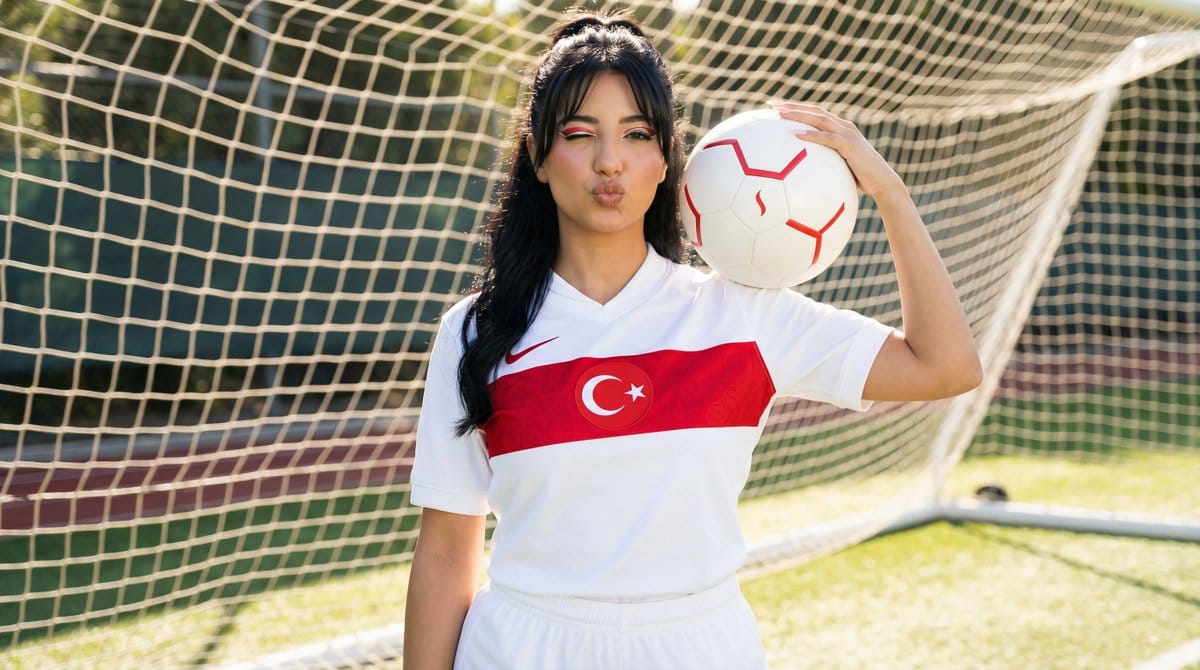 Sporty Outdoor Portrait with Turkey Soccer Kit