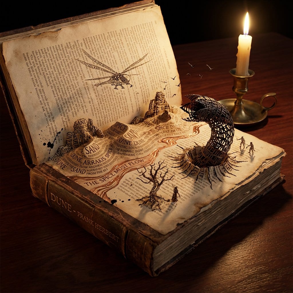 Storybook Typography Diorama Prompt (Dune)