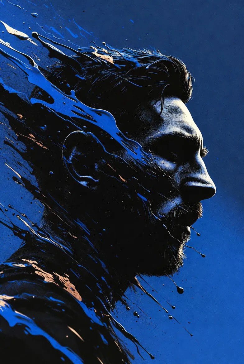 Stylized Portrait with Paint Splashes