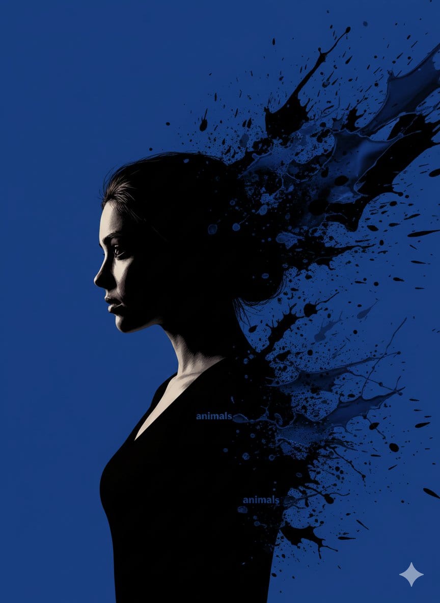 Stylized Portrait with Paint Splashes and CRT Glow