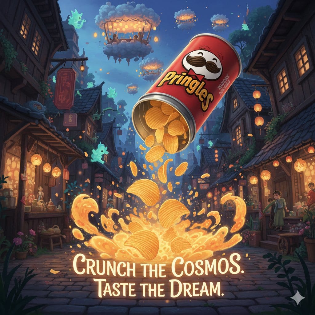 Surreal Studio Ghibli food advertisement prompt